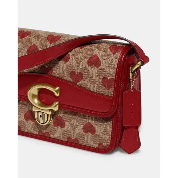 Coach studio shoulder bag in heart print